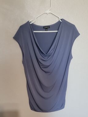Lane Bryant Draped Cowl Neck Cap Sleeve Top in Dusty Lavender